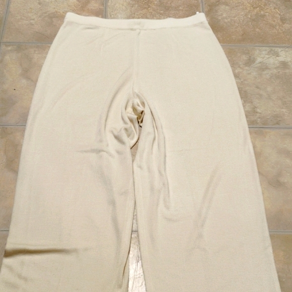 Vintage Donna GISPA Knit Cream Wide Leg, High Waisted Pants - Picture 7 of 14